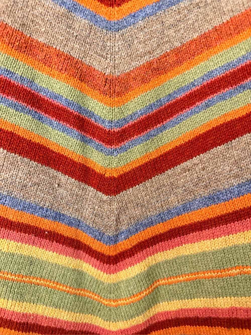 Lauren Ralph Lauren Wool Southwestern RARE Chevron Stripe Fringe Skirt Large - Picture 4 of 11